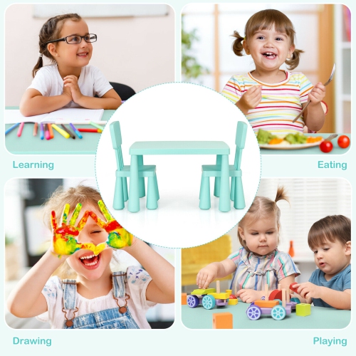 Gymax Kids Table & 2 Chairs Set Toddler Activity Play Dining Study Desk Baby Gift