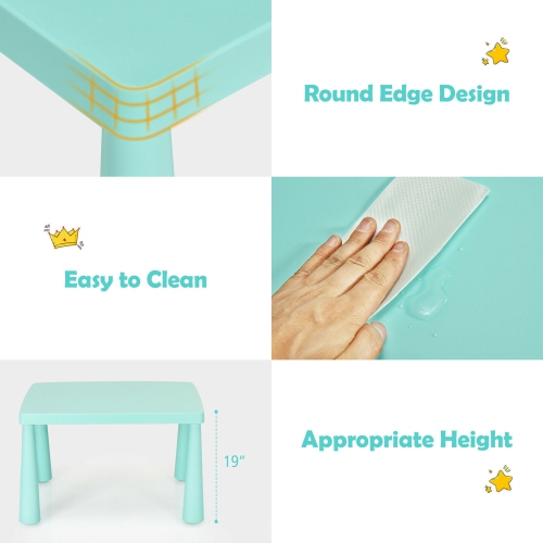 Gymax Kids Table & 2 Chairs Set Toddler Activity Play Dining Study Desk Baby Gift