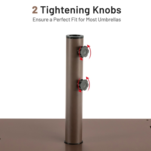 Gymax Square Weighted Patio Umbrella Base Stand 50 lbs Outdoor w/ 3 Adapters