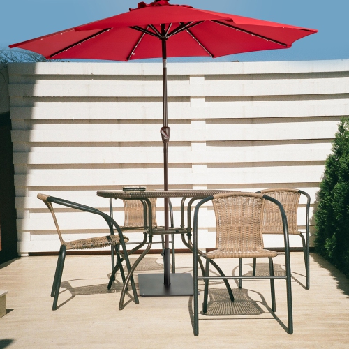 Gymax Square Weighted Patio Umbrella Base Stand 36 lbs Outdoor w/ 3 Adapters