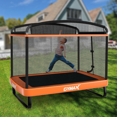 Gymax 6FT Kids Recreational Trampoline W/Swing Safety Enclosure Indoor/Outdoor