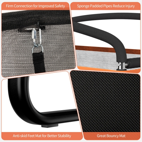 Gymax 6FT Kids Recreational Trampoline W/Swing Safety Enclosure Indoor/Outdoor