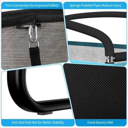 Gymax 6FT Kids Recreational Trampoline W/Swing Safety Enclosure Indoor/Outdoor