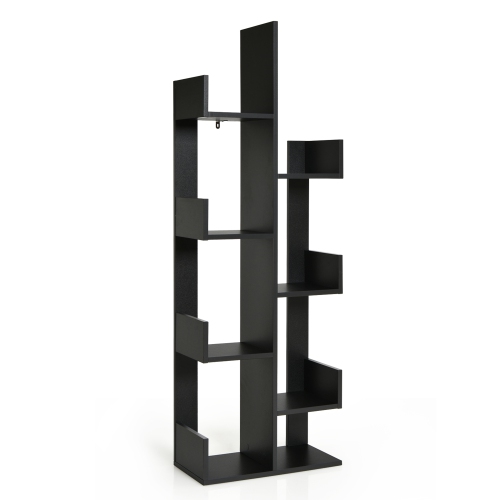 Gymax 8-Shelf Bookcase Modern Tree Bookshelf Storage Decor Freestanding