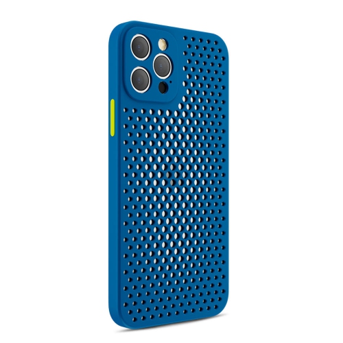 PRIMECABLES  Breathable Mesh Heat Dissipation Phone Case for Iphone 12 Pro Max 6.7" In Blue