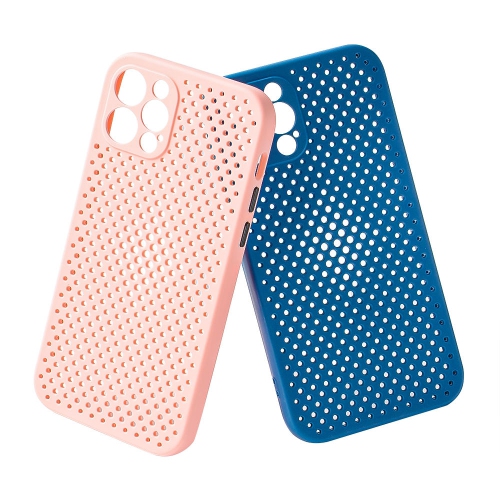Breathable Mesh Heat Dissipation Phone Case For iPhone 12 Pro Max 6.7", blue