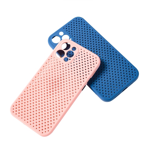 Breathable Mesh Heat Dissipation Phone Case For iPhone 12 Pro Max 6.7", blue