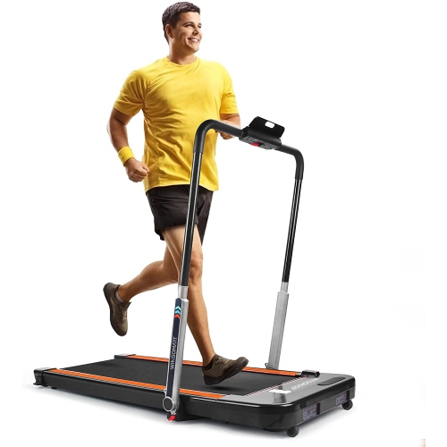 WINGOMART 2.5HP 2 in 1 Folding Under Desk Treadmill & Walking pad Folding Walking Jogging Machine UP to 12KM/H for Home & Office with Remote Control
