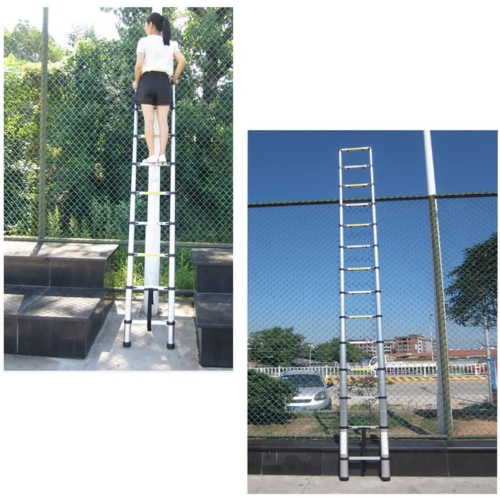 3,8&nbsp;m / 12,5&nbsp;pi – échelle télescopique portative en aluminium avec échelle pliable multi-usage et portatif de capacité 330&nbsp;lb pour