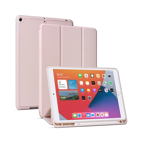 PRIMECABLES Pu Leather Shockproof Protective Case With Pencil Holder for Ipad 7/8 10.2" - ® - Pink