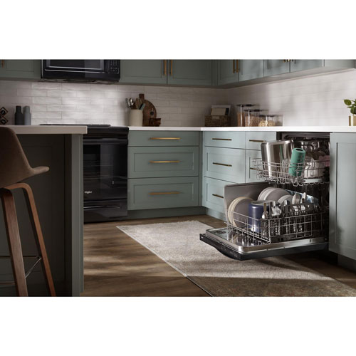 Lave-vaisselle encastrable 24 po 50 dB avec cuve en inox de Whirlpool - Noir