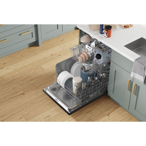 Whirlpool 24" 47dB Built-In Dishwasher w/ Stainless Steel Tub & Third Rack (WDT970SAKV) - Black Stainless