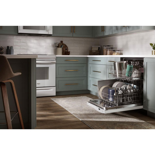 Lave-vaisselle encastrable 24 po 50 dB avec cuve en inox de Whirlpool - Blanc