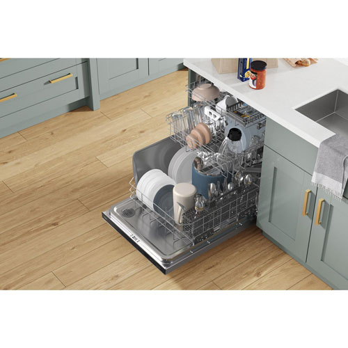 Lave-vaisselle encastrable 24 po 47 dB avec cuve inox et 3e panier de Whirlpool - Inox