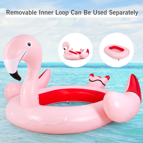 6 People Inflatable Flamingo Floating Island Ideal for Pool, Lake & River