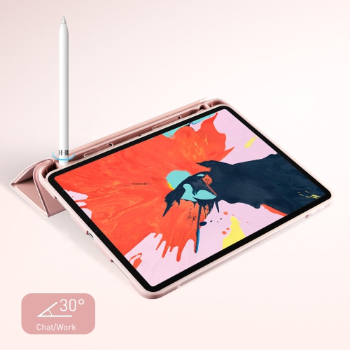 iPad Pro 11" 2020 Leather Shockproof Case with Pencil Holder - PrimeCables® - Pink