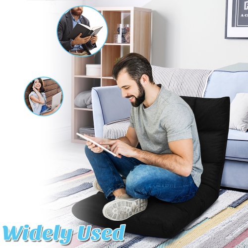 Costway Adjustable 14-Position Floor Chair Folding Lazy Gaming Sofa Lounge Chair