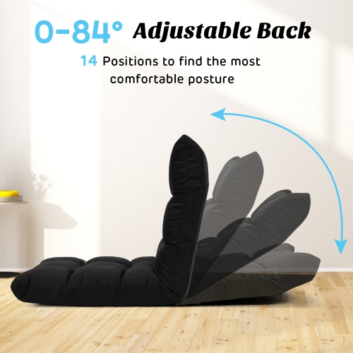 Costway Adjustable 14-Position Floor Chair Folding Lazy Gaming Sofa Lounge Chair