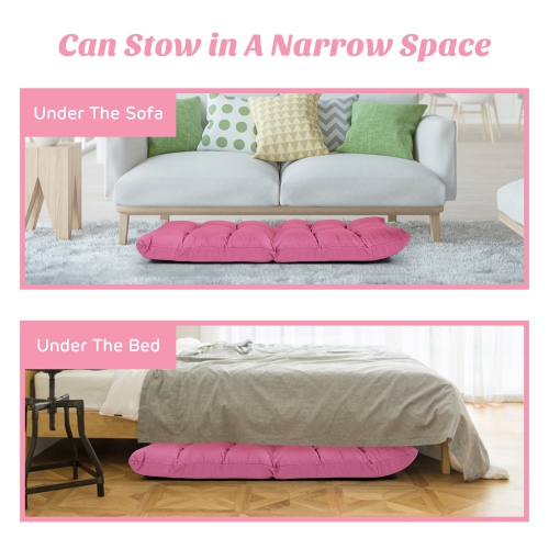 Costway Adjustable 14-Position Floor Chair Folding Lazy Gaming Sofa Lounge Chair