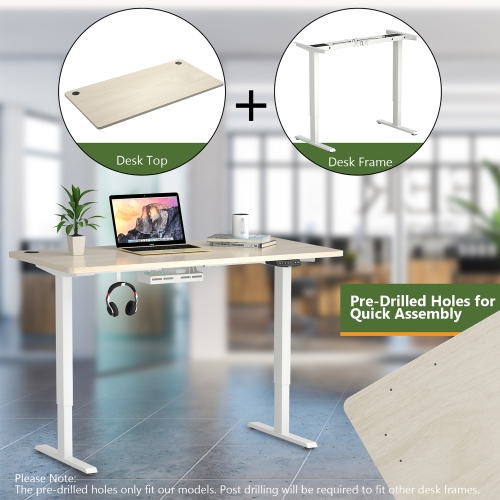 Costway Universal Tabletop for Standard & Standing Desk Frame Natural