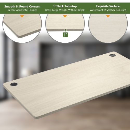 Costway Universal Tabletop for Standard & Standing Desk Frame Natural