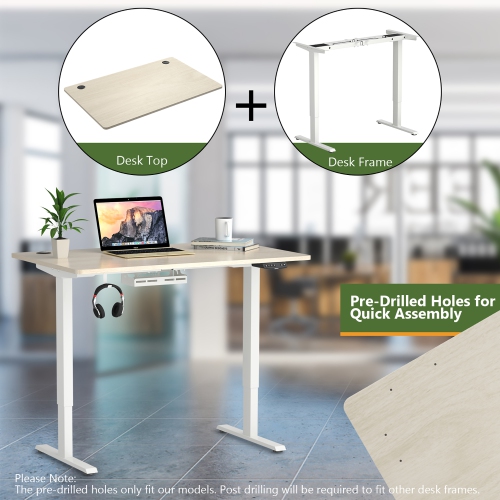 Costway Universal Tabletop for Standard & Standing Desk Frame Natural