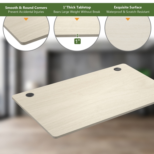 Costway Universal Tabletop for Standard & Standing Desk Frame Natural