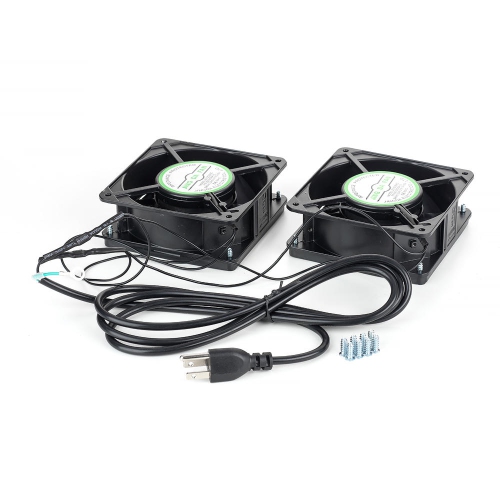 Rack d'armoire de serveur réseau à montage mural 15U avec porte en verre, 2 ventilateurs de ventilation alimentés en courant alternatif avec matériel