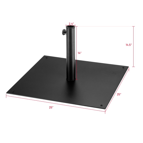 Gymax Square Weighted Patio Umbrella Base Stand 40 lbs Outdoor w/ 3 Adapters