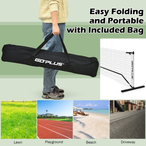 Goplus 22ft Portable Pickleball Net Set System W/Carry Bag Indoor Outdoor Game