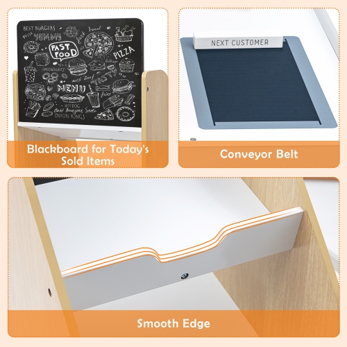 Costway Grocery Store Playset Pretend Play Supermarket Shopping Set with Shopping Cart