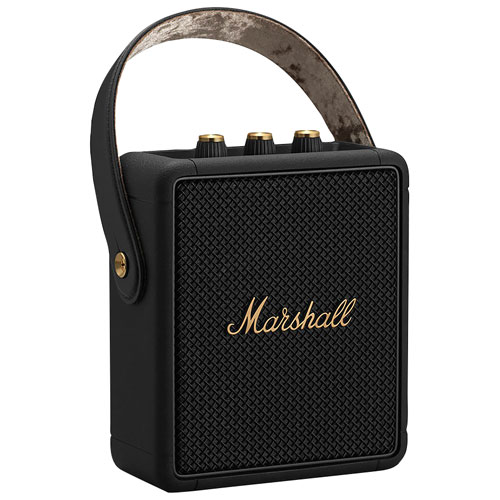 Haut-parleur Bluetooth sans fil résistant aux éclaboussures Stockwell II de Marshall - Noir/Laiton