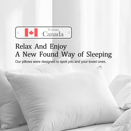 Image 1 of 3.. Highland Feather 600 Fill Power White Goose Down Pillow 700TC Pure Cotton Casing VAASA Soft and Comfy Support Soft King Size 20 oz Two Pillows