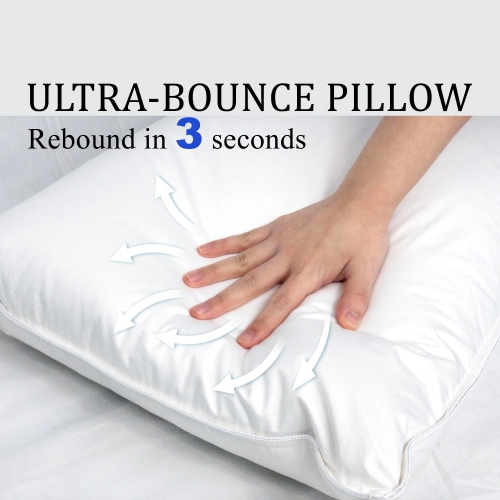Image 1 of 1.. Highland Feather 750 Fill Power Hungarian White Goose Down Pillow 500TC Pure Cotton Casing MOSTAR Soft and Comfy Support, Soft, KingSize, 20 oz, Two