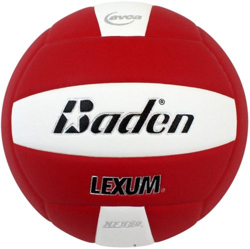 BADEN  Lexum Indoor Microfiber Volleyball - Official Nfhs Approved Game Ball, Red/white
