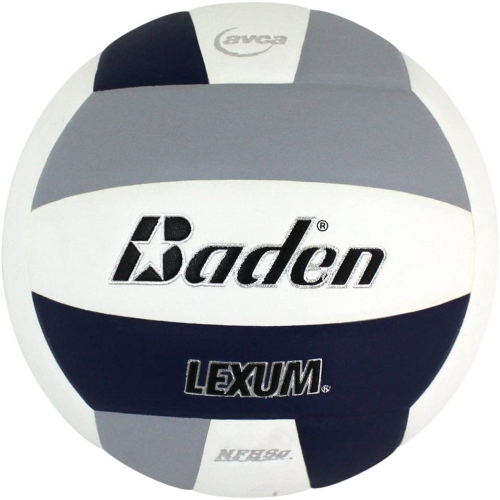 BADEN  Lexum Indoor Microfiber Volleyball - Official Nfhs Approved Game Ball, Navy/gray/white