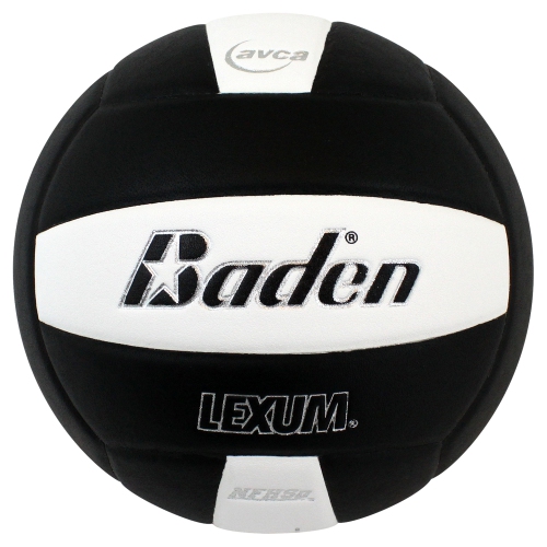 Baden LEXUM Ballon de Volley Intérieur en Microfibre - Balle de Jeu Officielle Approuvé par la NFHS, Noir/Blanc