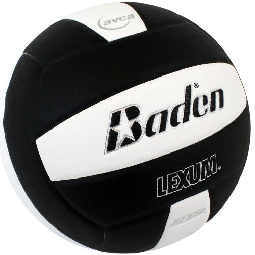 Baden LEXUM Ballon de Volley Intérieur en Microfibre - Balle de Jeu Officielle Approuvé par la NFHS, Noir/Blanc