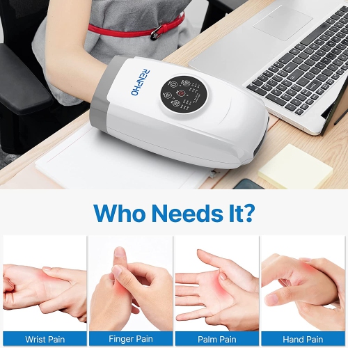 Hand Massager with Heat, RENPHO Cordless Hand Massager Machine with 6 Levels of Massage and Intensity Compression for Palm Wrist Finger Numbness Fatigue Soreness Relief