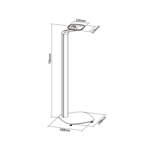 Boost Industries – supports de haut-parleurs de plancher SB-62F-WH avec colonne en bois dur pour SONOS® ONE, SONOS® ONE SL et SONOS Play:1