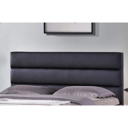 Black PU Upholstered Queen Size Platform Bed
