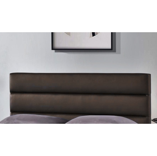 Espresso PU Upholstered King Size Platform Bed