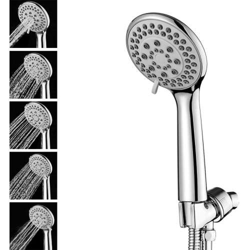 ISTAR  High Pressure 5 Spray Setting Handheld Shower Head Showerhead 4.1" Chrome Face (Mad-548Z372)