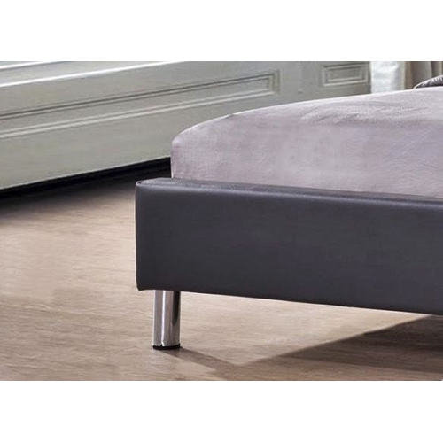 Black PU Upholstered Double Size Platform Bed