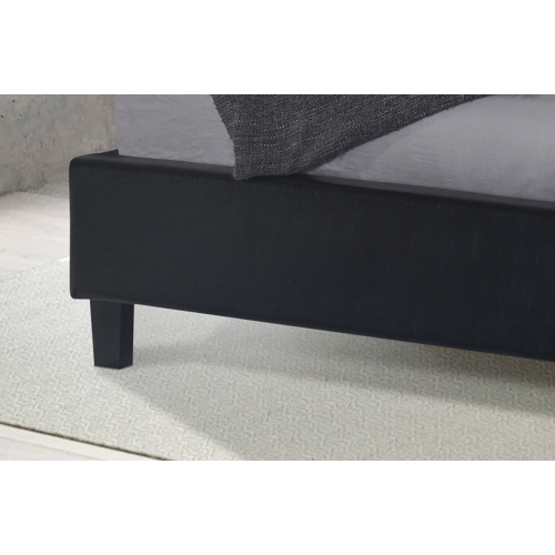 Black Uptown PU Upholstered Double Size Platform Bed