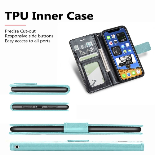 Étui à rabat de protection Folio de Juvenililway pour iPhone 12 Mini 2020 d’Apple - Brun