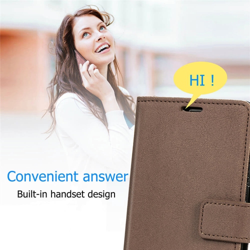 Étui à rabat de protection Folio de Juvenililway pour iPhone 12 Mini 2020 d’Apple - Brun