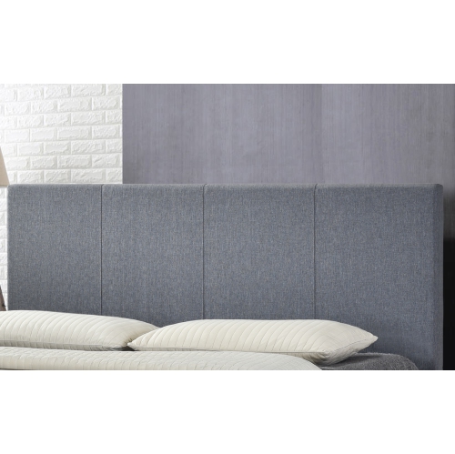 Grey Fabric Uptown Contemporary Double Size Platform Bed