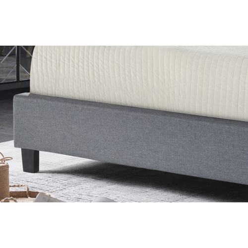 Grey Fabric Uptown Contemporary Double Size Platform Bed