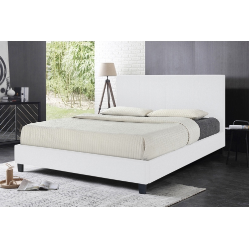 QUEENSONS White Uptown Pu Upholstered Queen Size Platform Bed (No Box Spring Required) I bought this bed a week ago